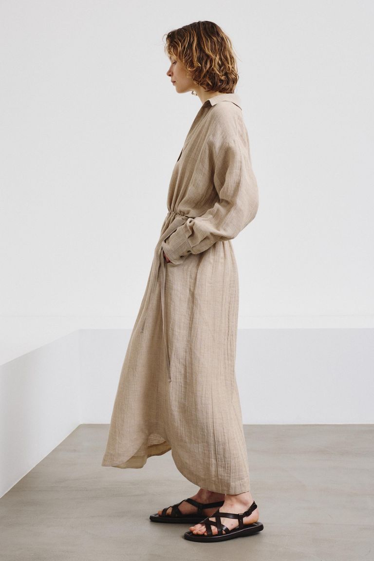 Linen and cotton gauze dress