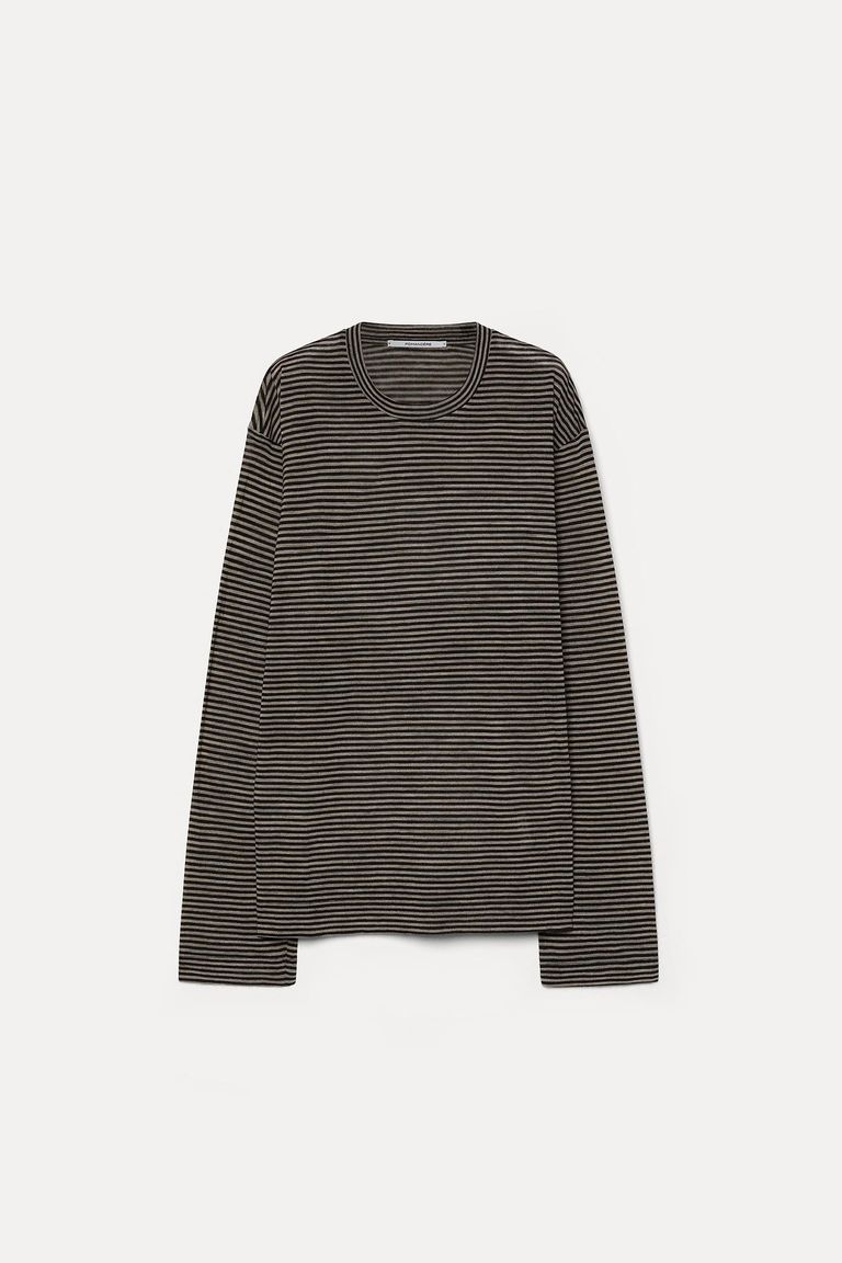 Long-sleeve T-shirt in striped jersey