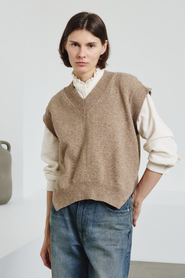 Vest in felted merino wool