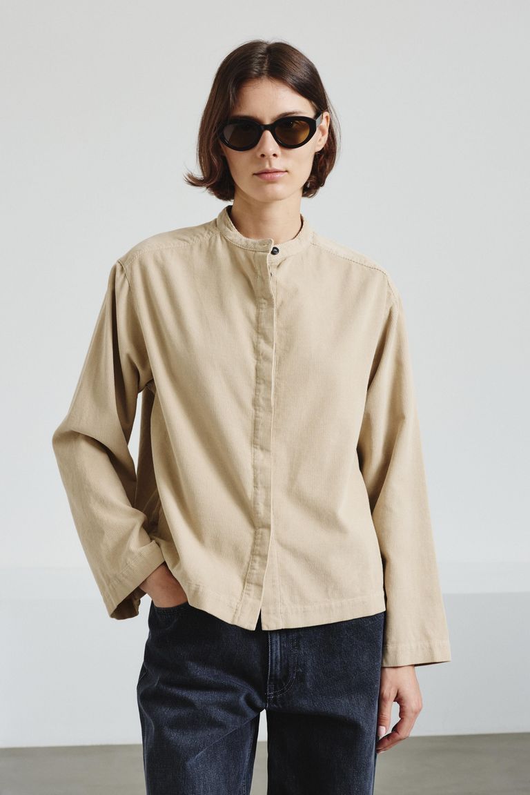 Fine-wale corduroy shirt