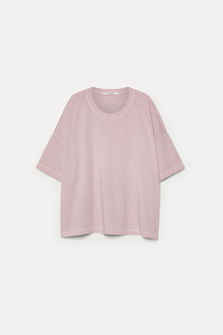 T-shirt en jersey de coton teint en pièce.