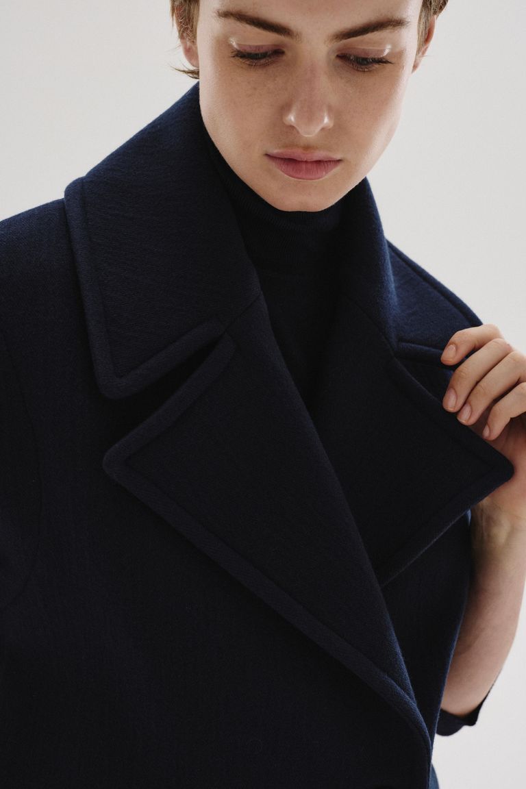 Wool and cashmere cloth vest dark blue