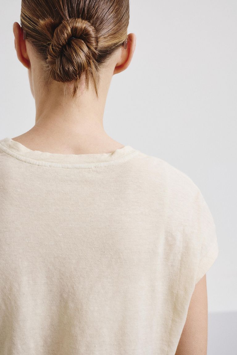 Linen and cotton jersey top