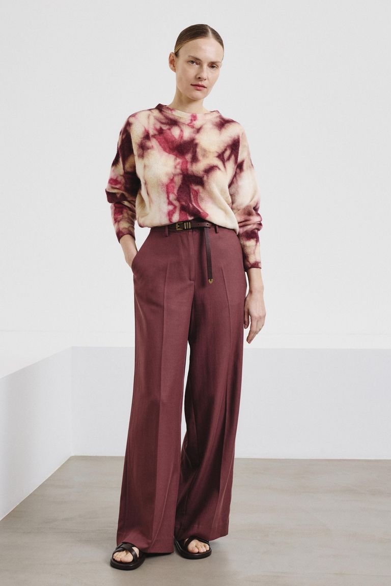 Girocollo in maglia di alpaca e lana tie & dye