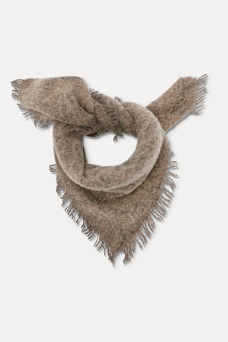 Alpaca and wool knit scarf cocoa