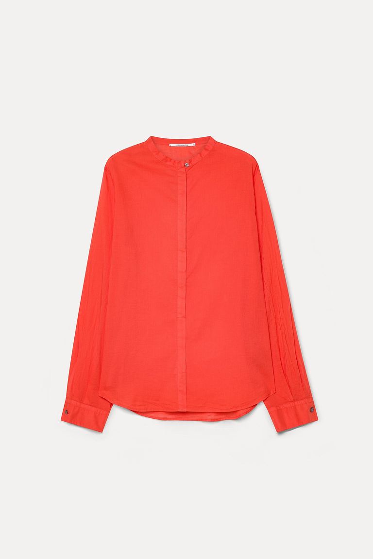 Cotton muslin shirt poppy