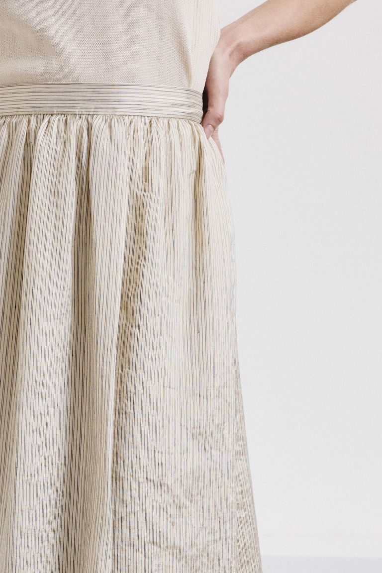 Gonna in shantung rigato