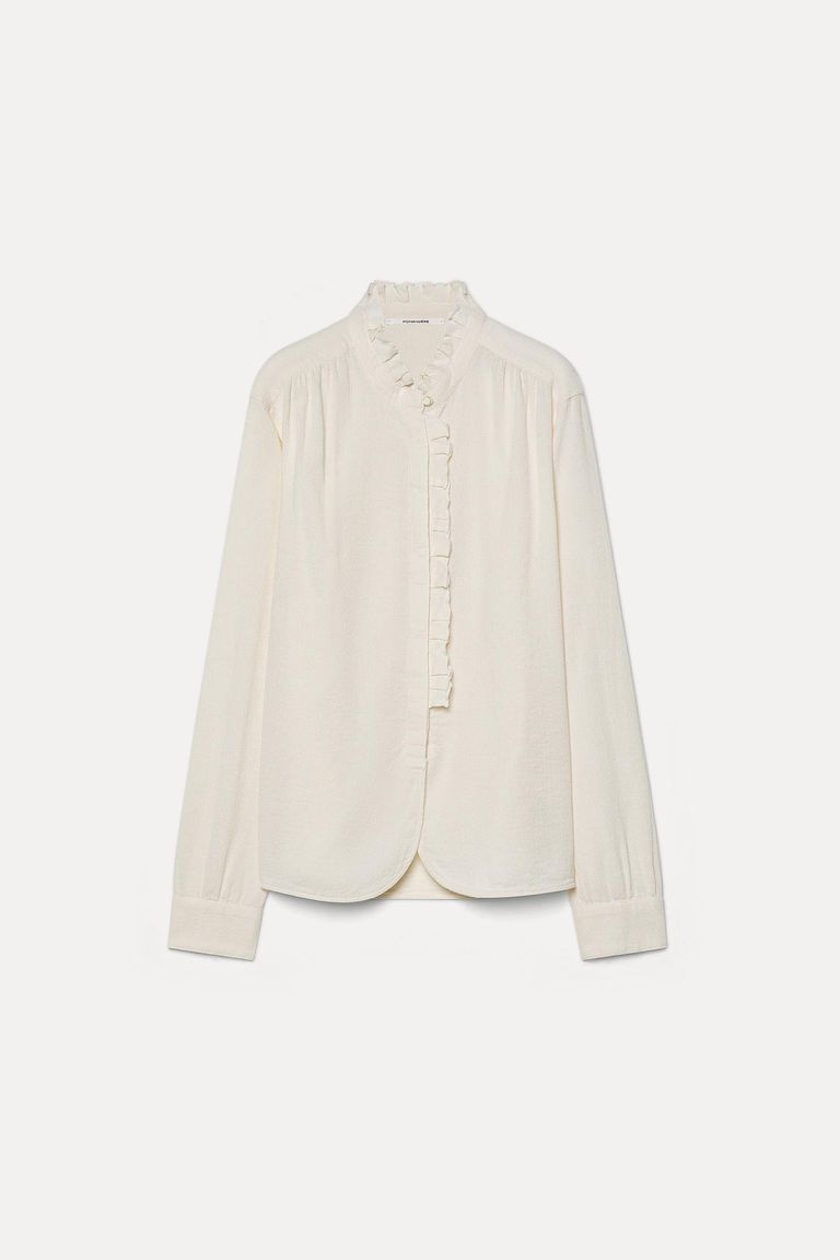 Feminine jacquard crepe shirt