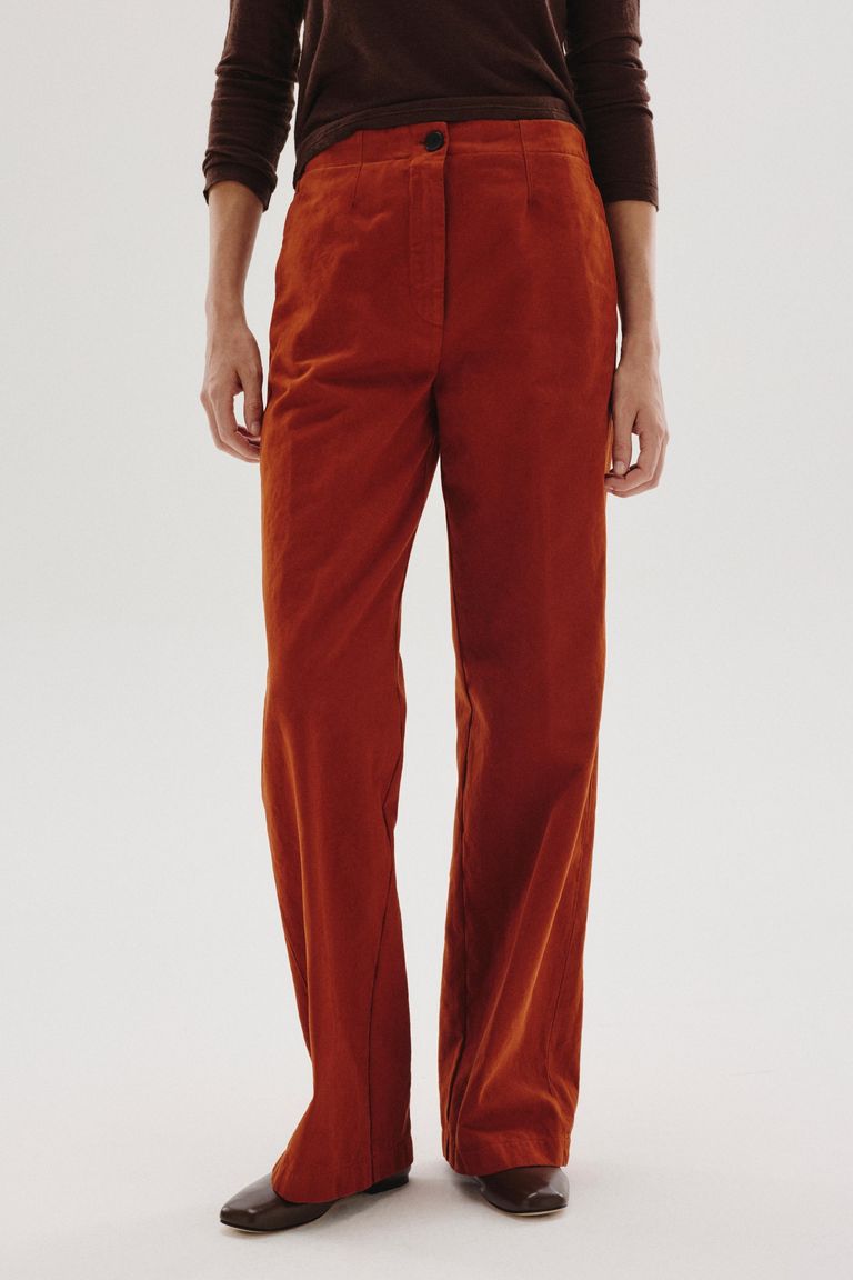Pantalone iconico in drill di cotone smerigliato cotto
