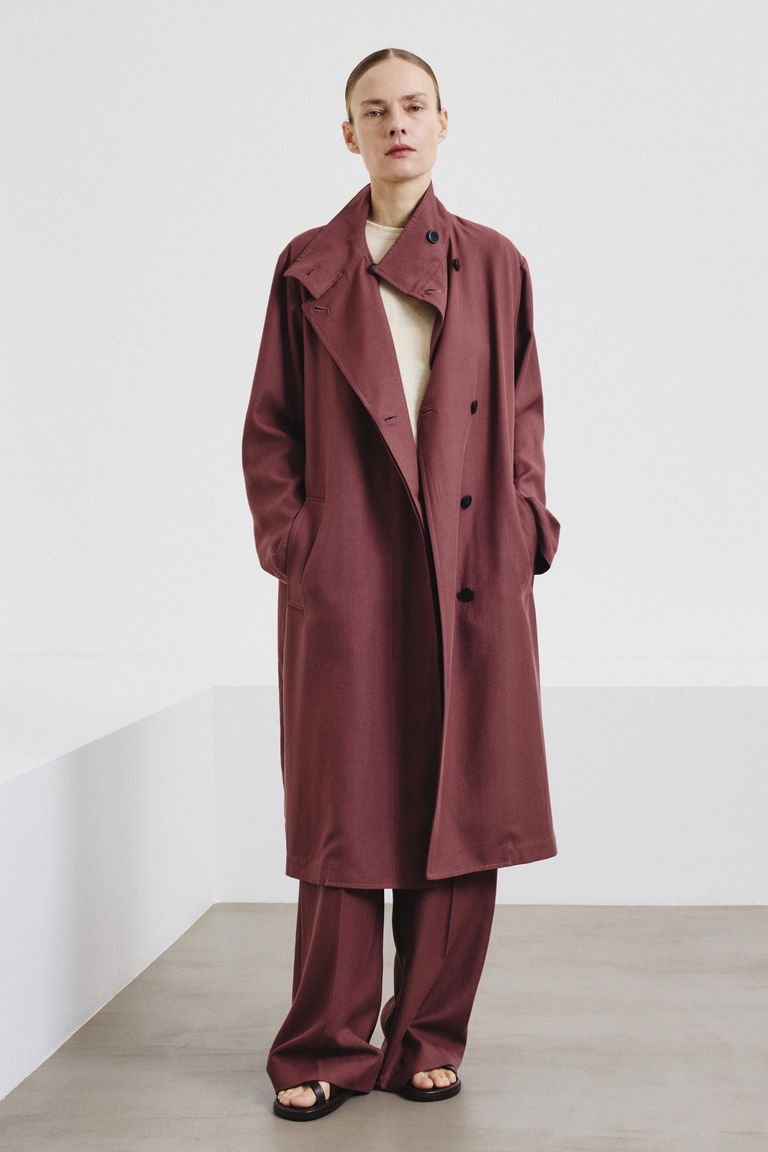 Fluid twill tencel coat