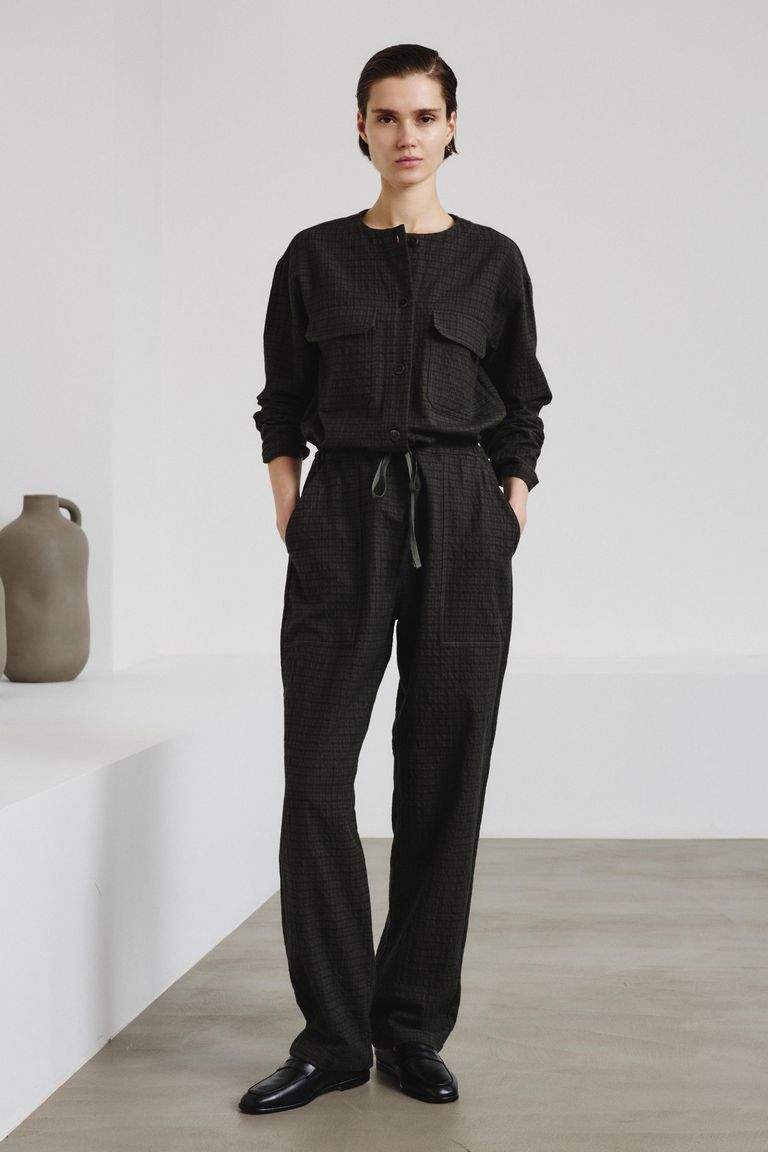 Felted microcheck jumpsuit