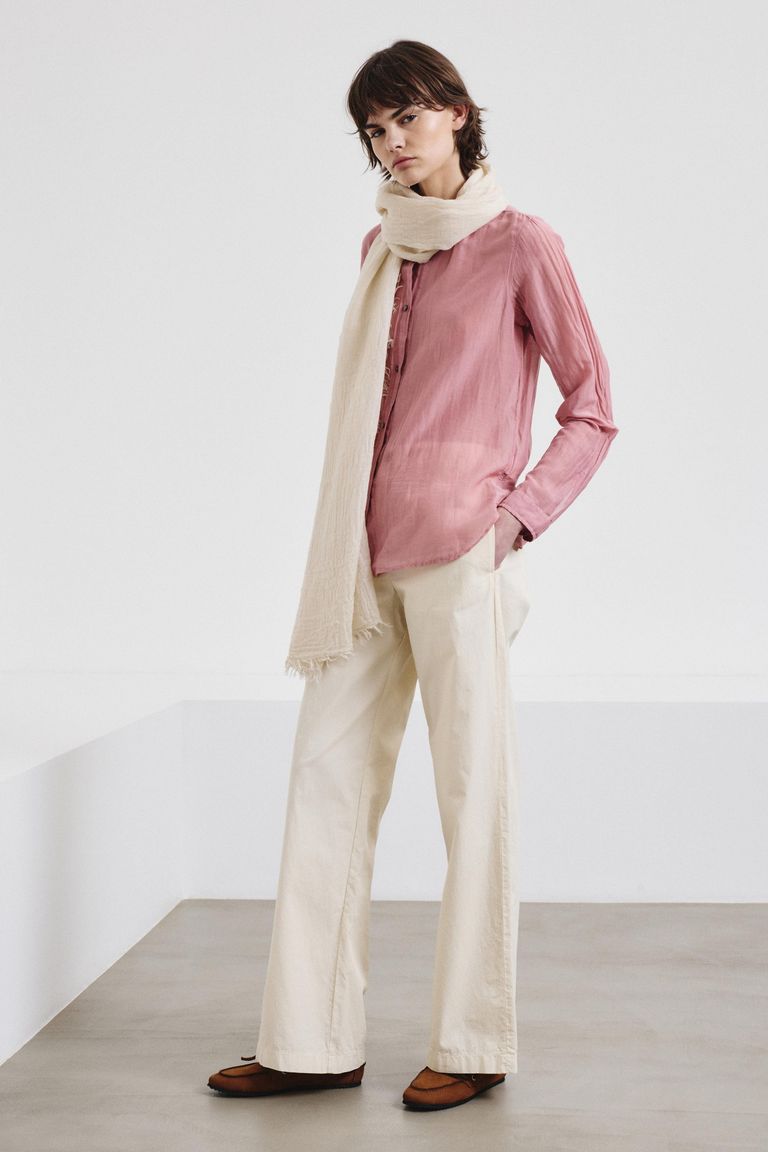 Cotton and silk muslin shirt