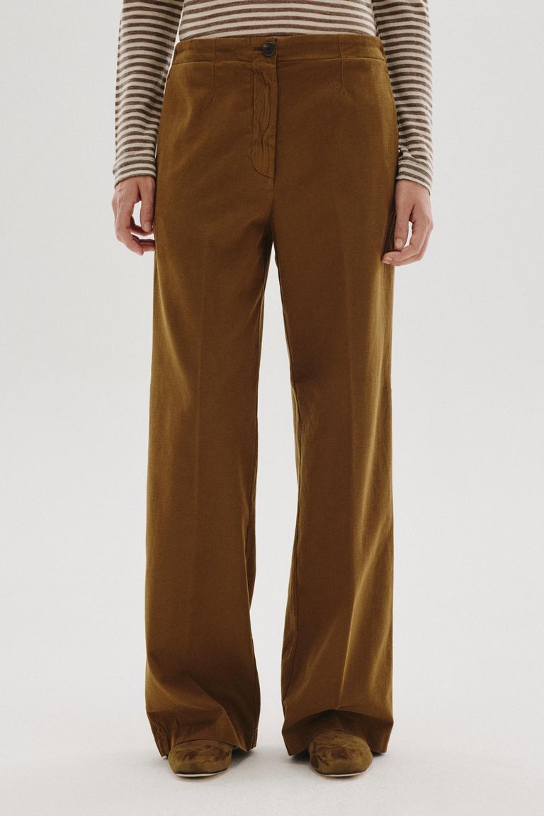 Pantalon iconique en flanelle de coton et laine