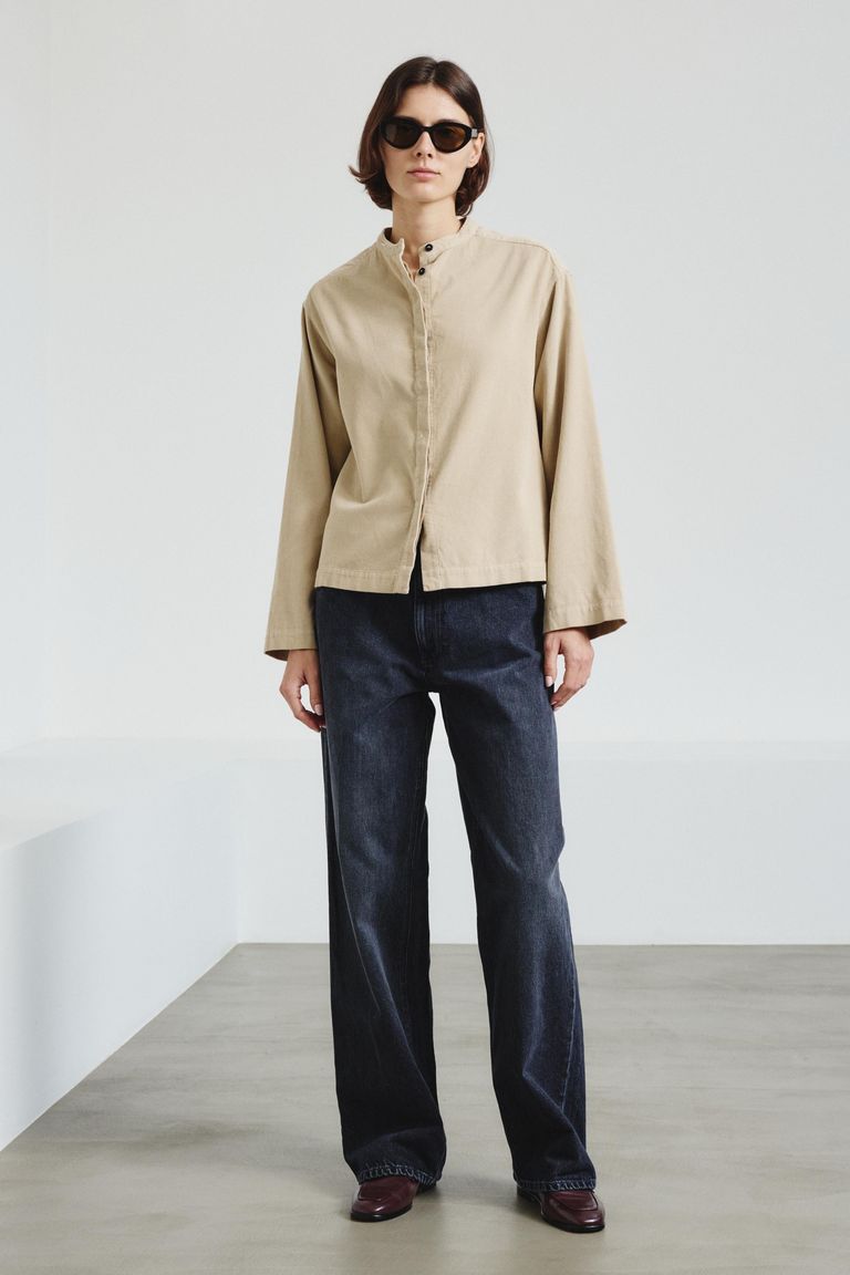 Fine-wale corduroy shirt