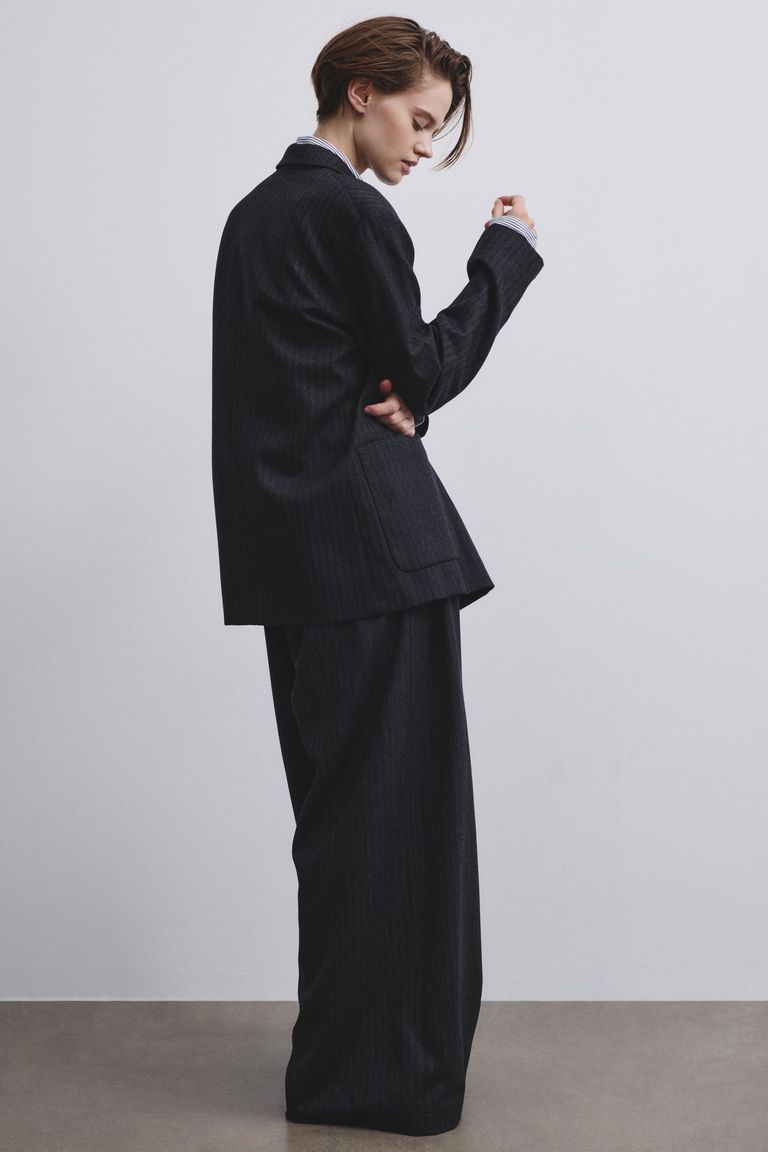 Double-breasted jacket in micro-herringbone