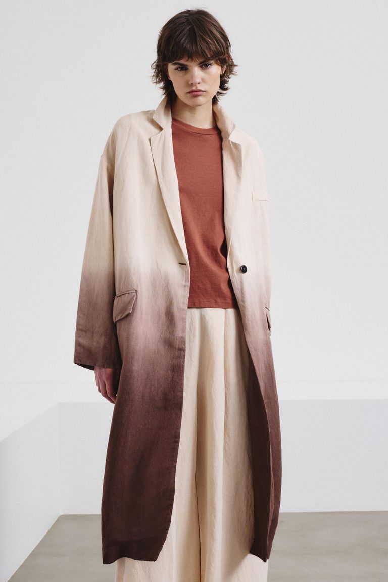Dégradé slub canvas coat