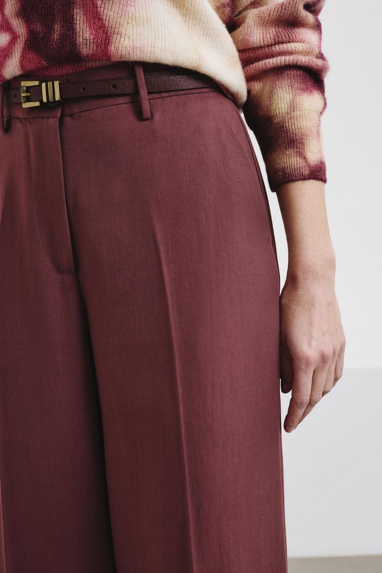 High-waist trousers in fluid Tencel twill