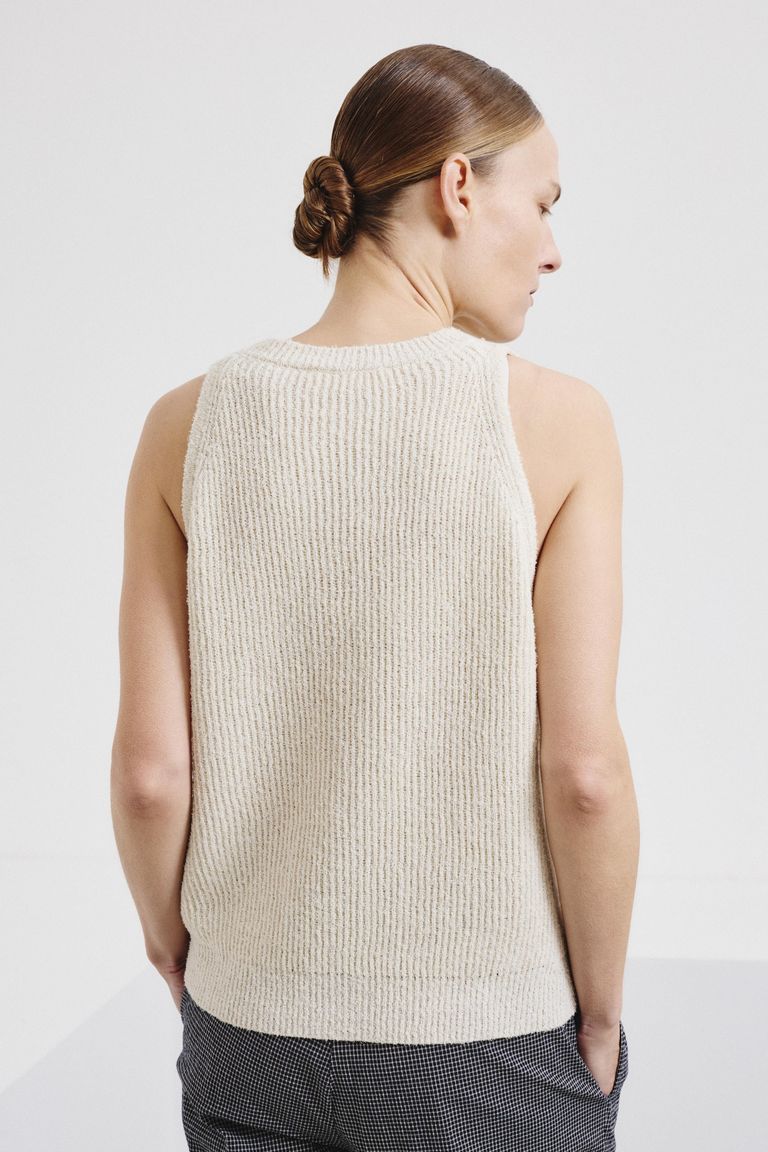 Linen and cotton knit vest