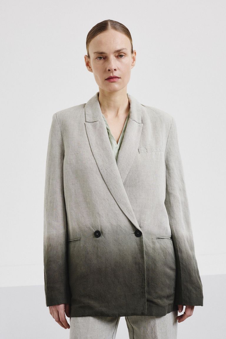 Giacca in tela fiammata degradè