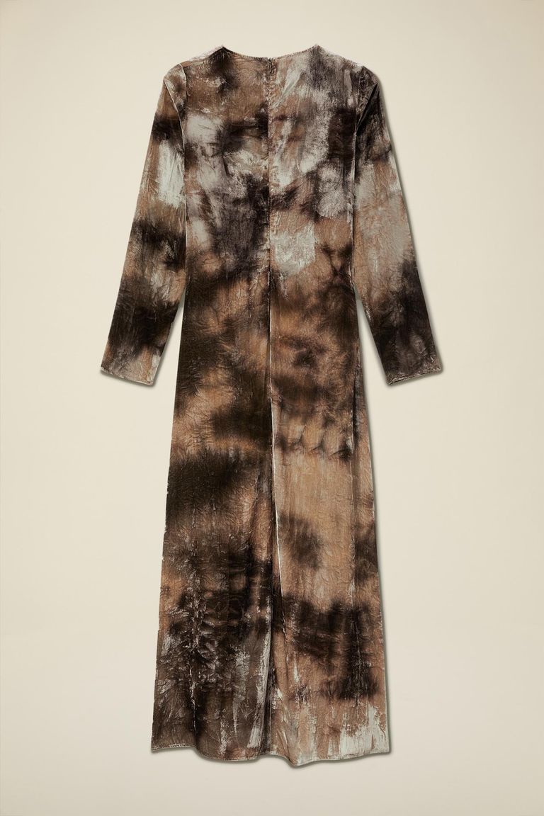 Abito in velluto liscio con maltintura