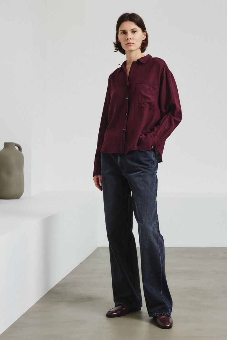 Cotton gauze shirt with chest pocket