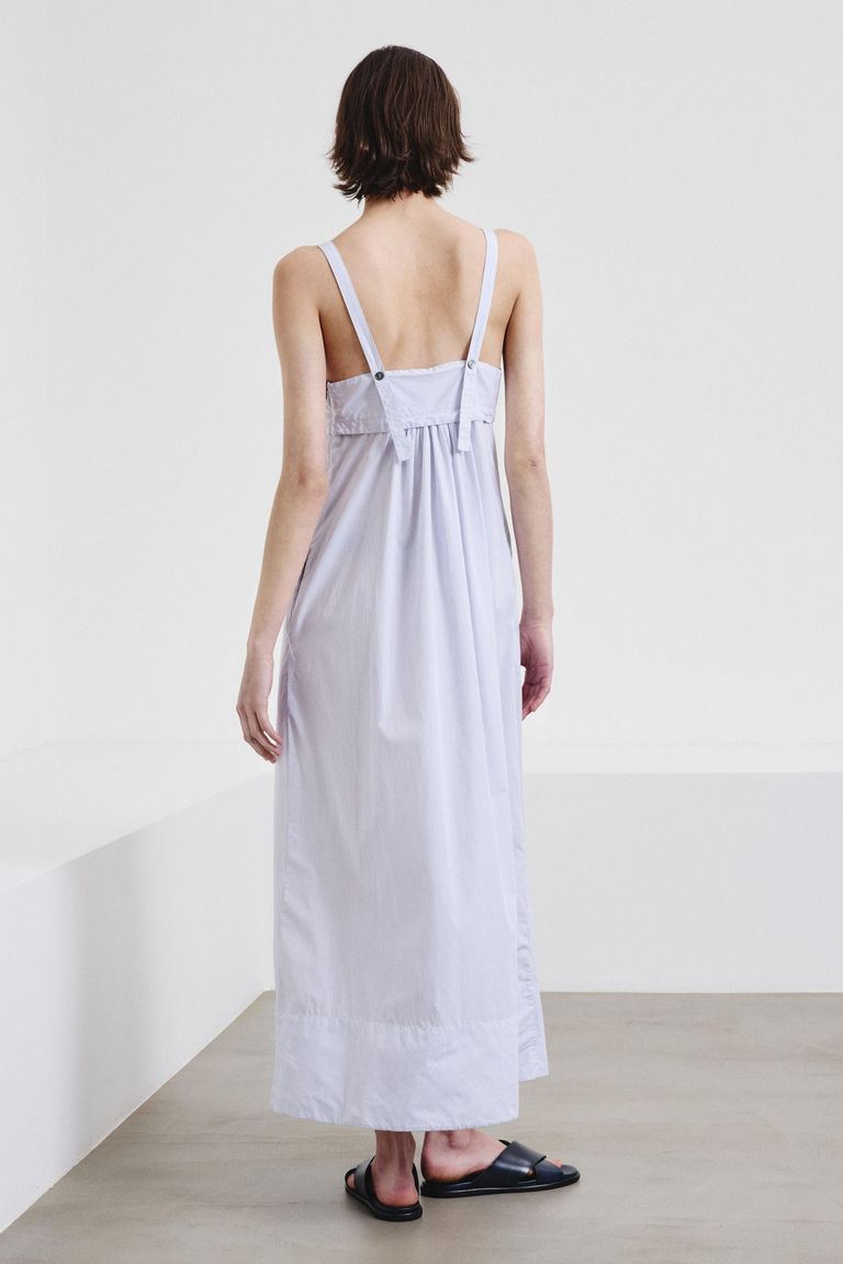 Abito in popeline rigato