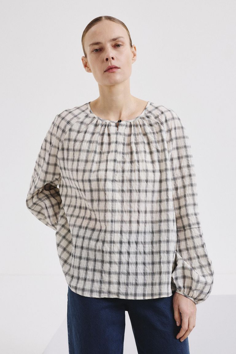 Cotton madras blouse