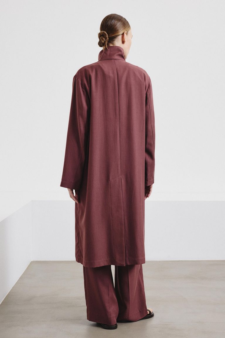 Fluid twill tencel coat