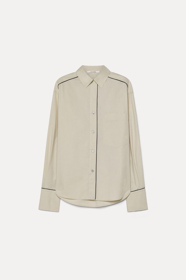 Poplin shirt with piping