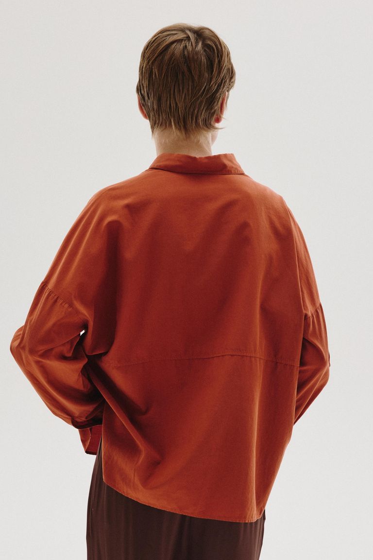 Camicia in habutai di seta e cotone cotto