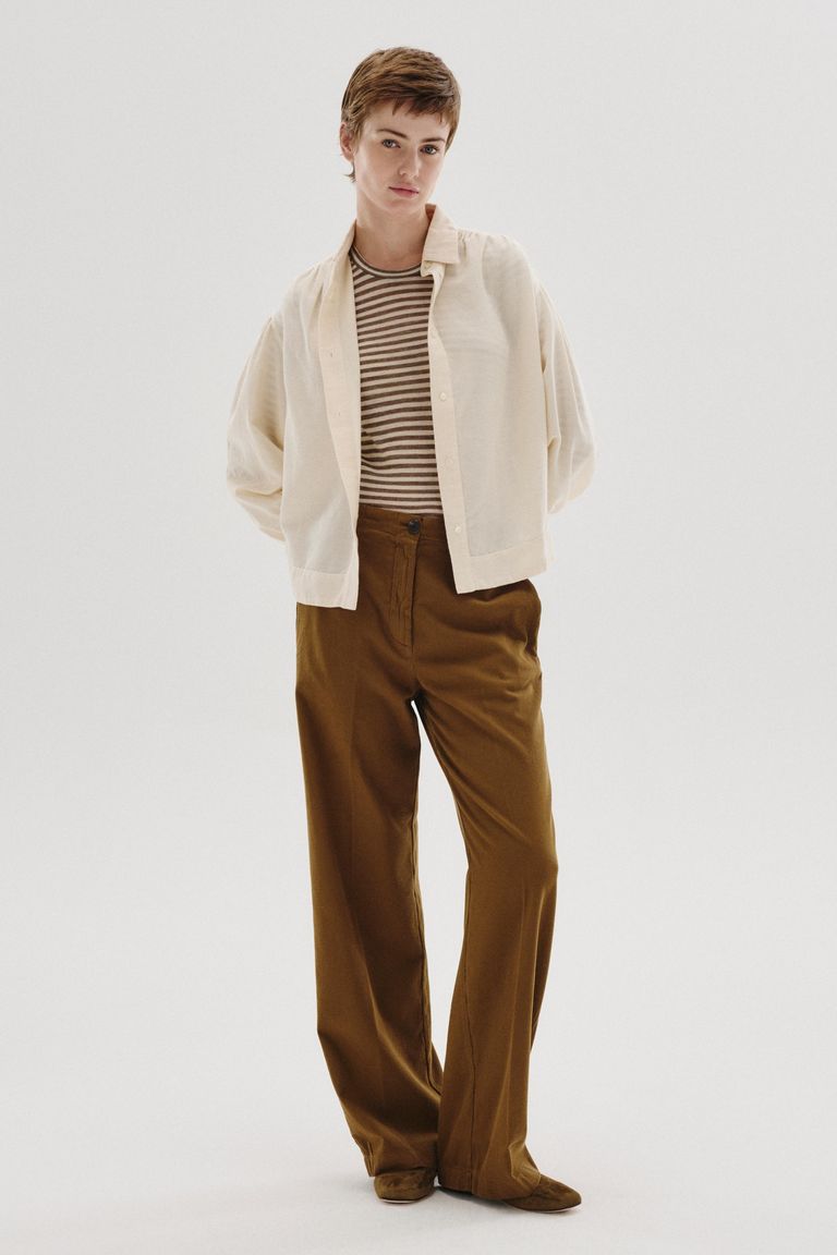 Pantalon iconique en flanelle de coton et laine
