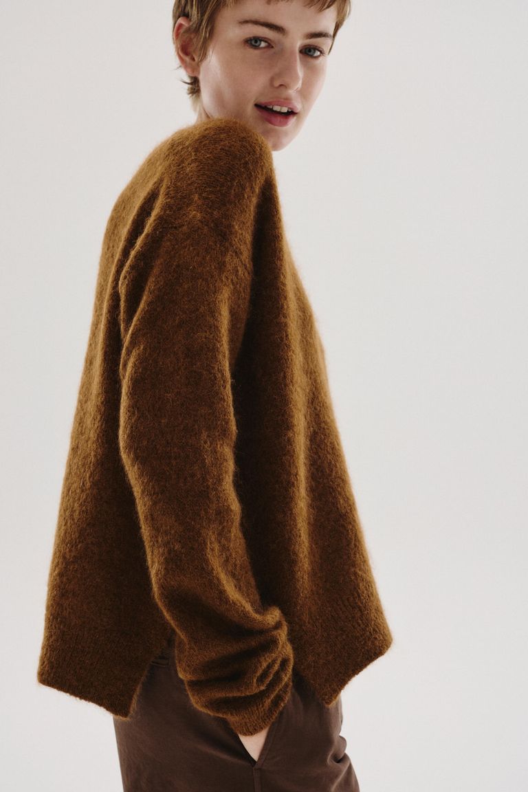 Maglione girocollo in mohair