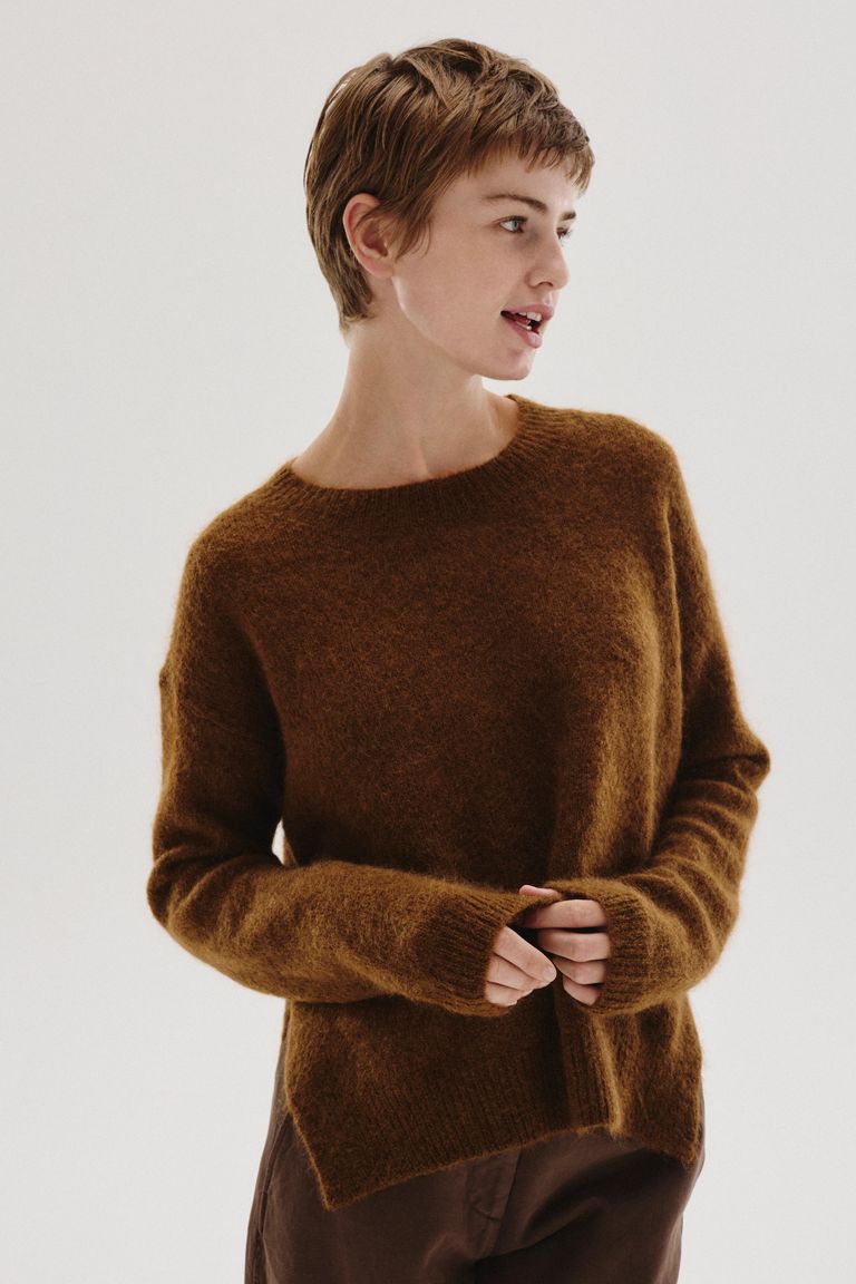 Maglione girocollo in mohair