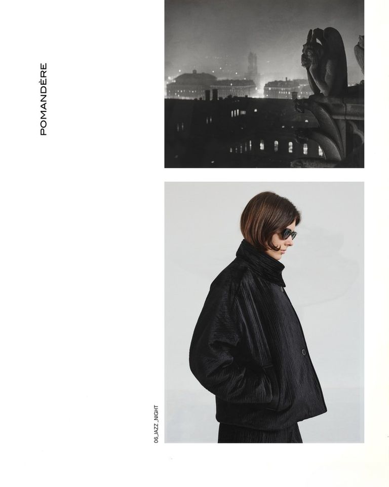 From the peacoat’s structured elegance to the trousers’ fluid grace, this velvet duo owns the night.

 #POMANDÈRE #FW25
