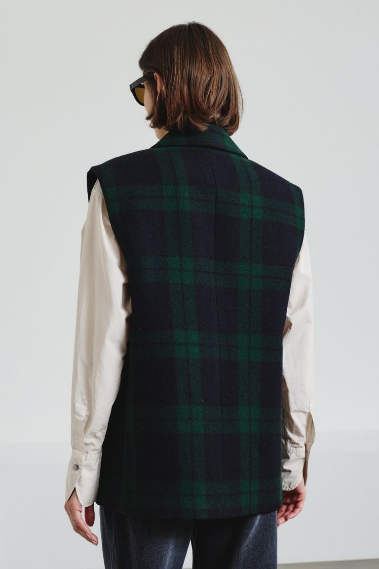 Pure wool tartan vest
