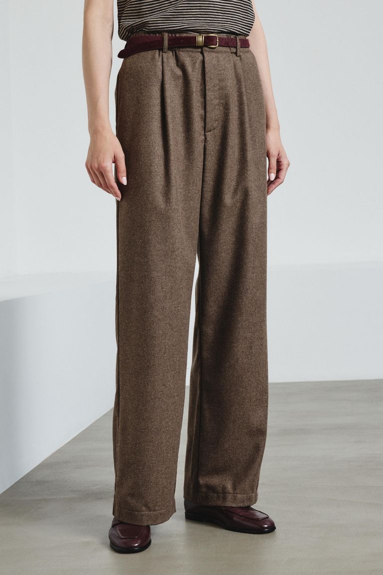 Soft-fit flannel trousers
