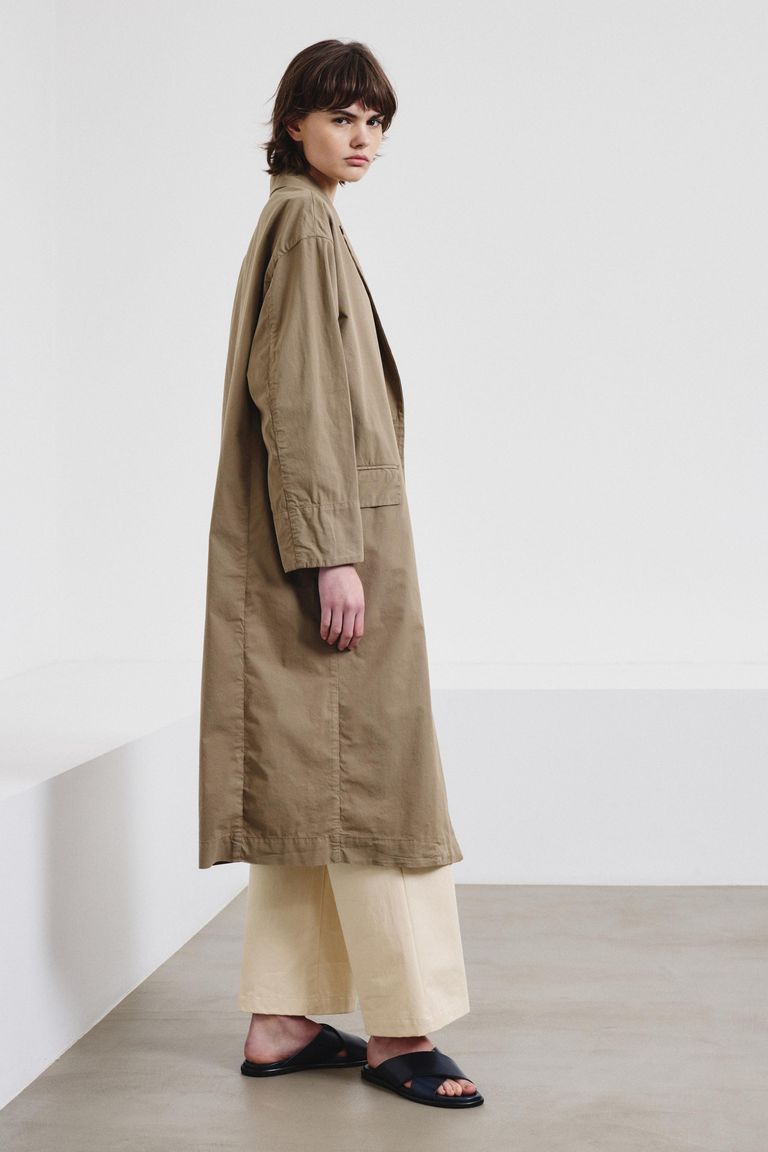 Cotton gabardine coat