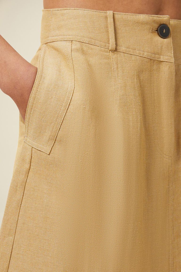 Flared midi skirt amber