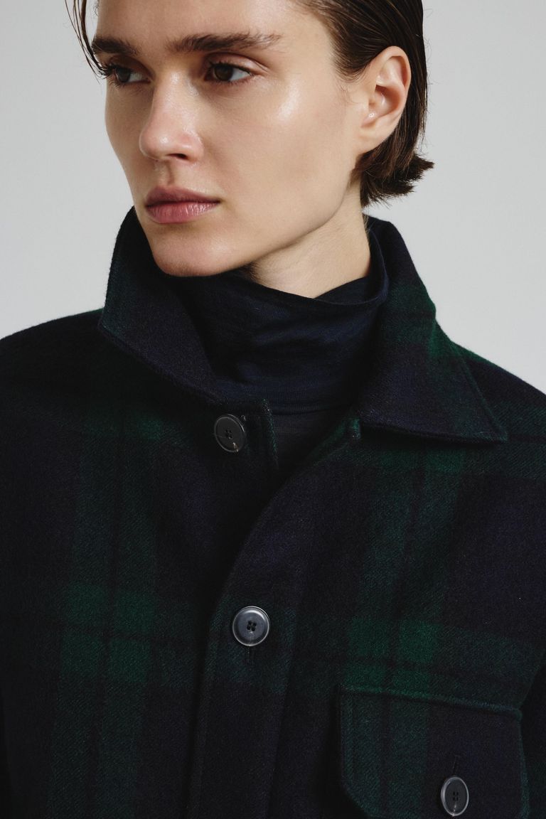 Tartan shirt jacket