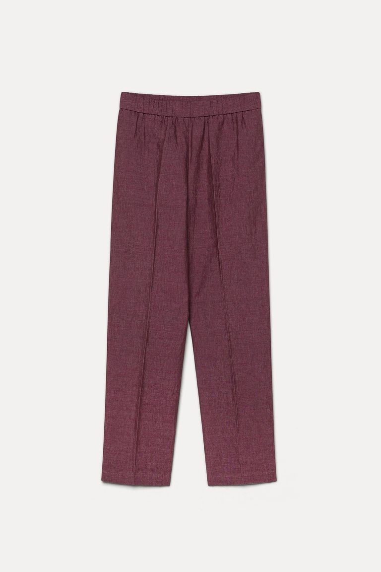 Cotton and linen twill jogging trousers