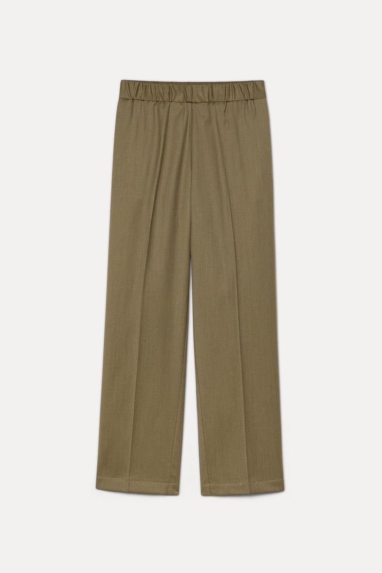 Pantalon de jogging en flanelle de coton et laine chinée avocat
