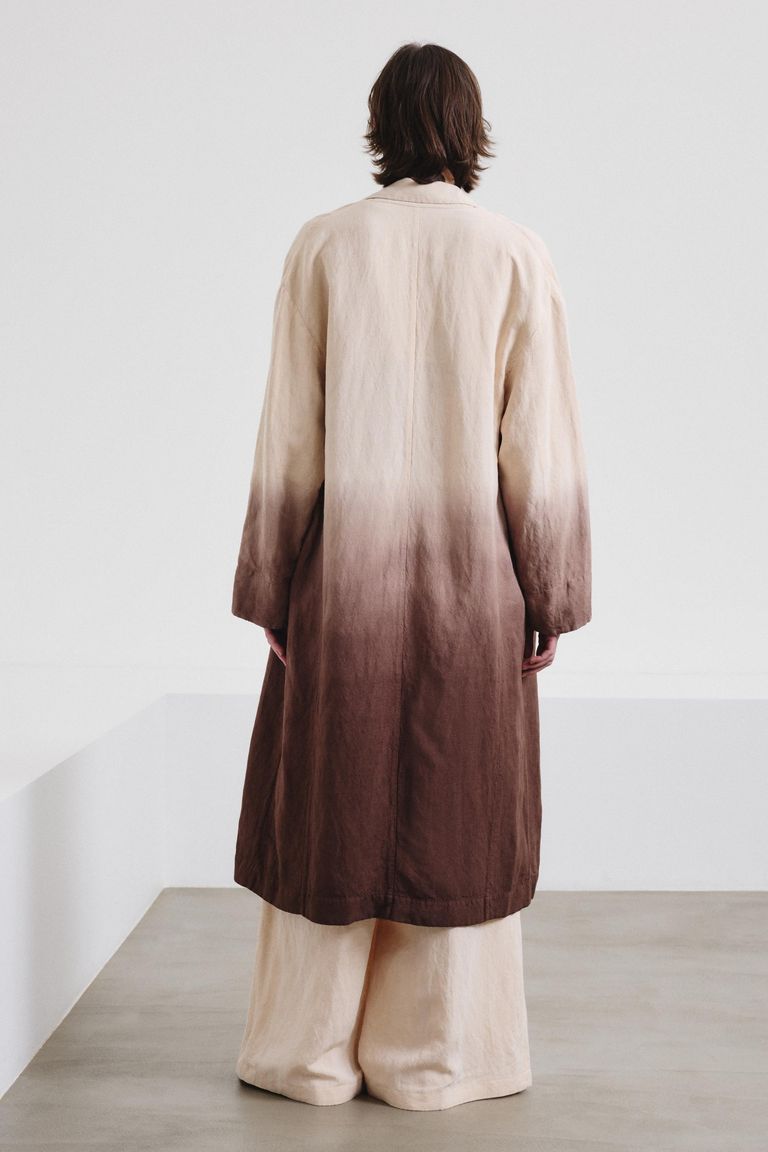 Dégradé slub canvas coat