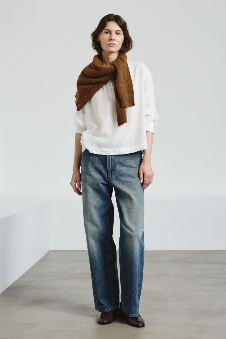 Structured gauze polo shirt