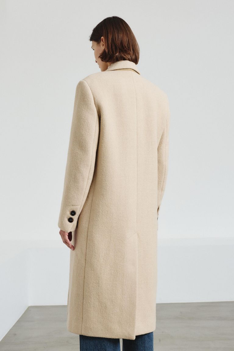 Long coat in double cloth