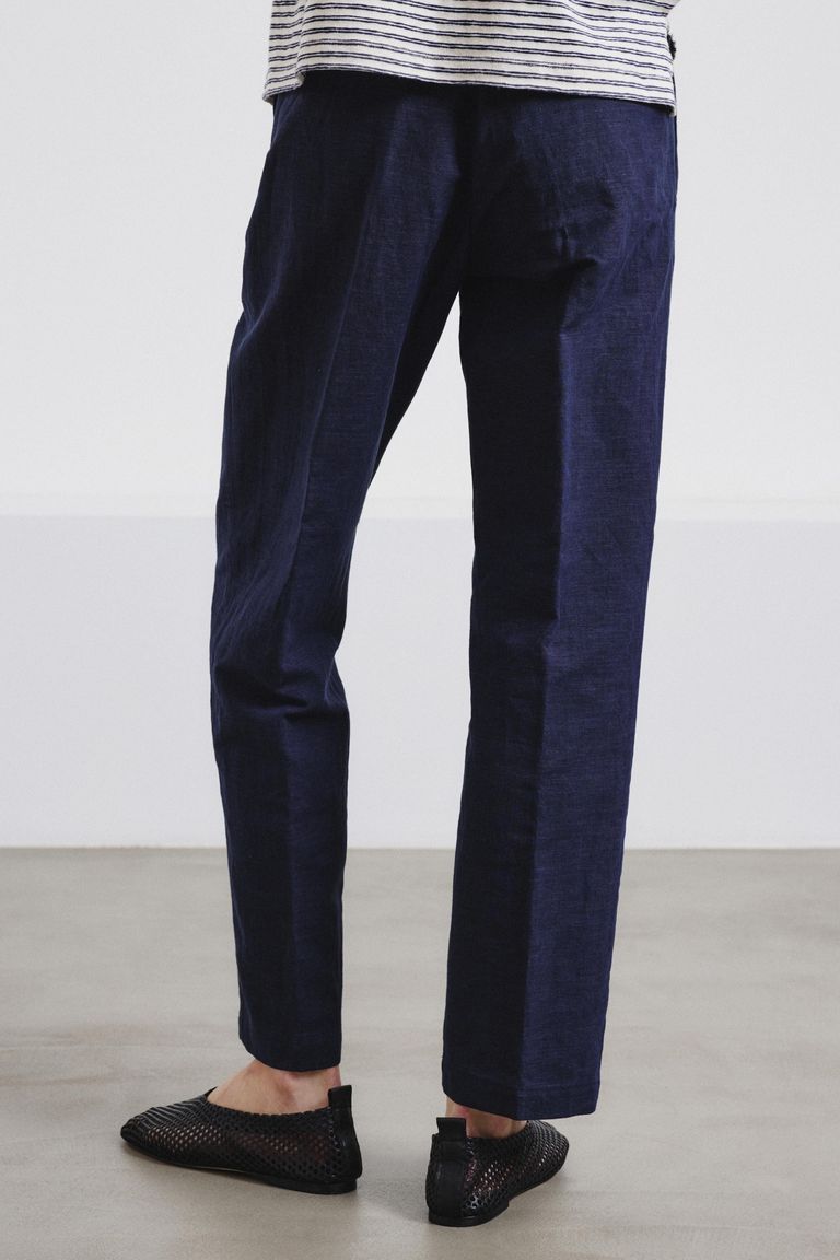 Cotton and linen twill jogging trousers