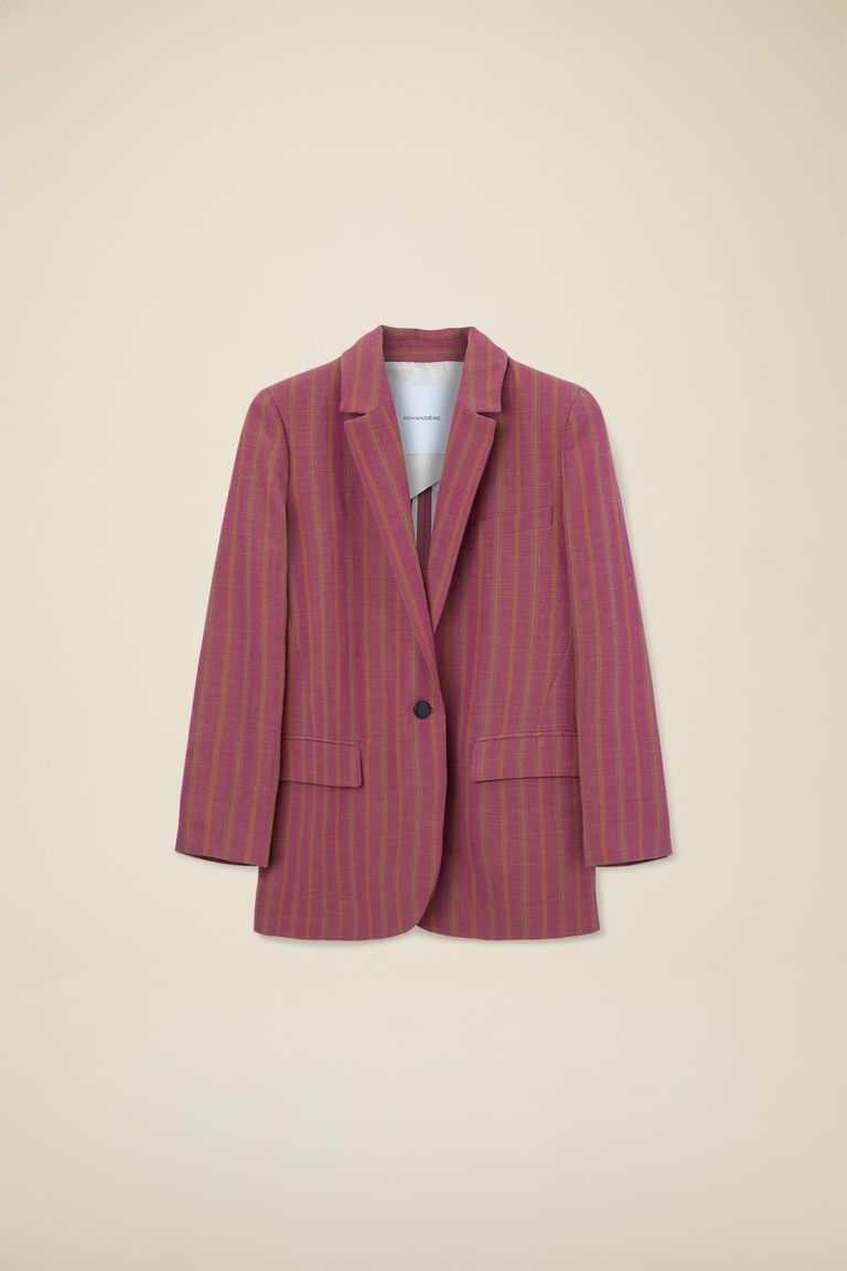 Striped single-breasted jacket