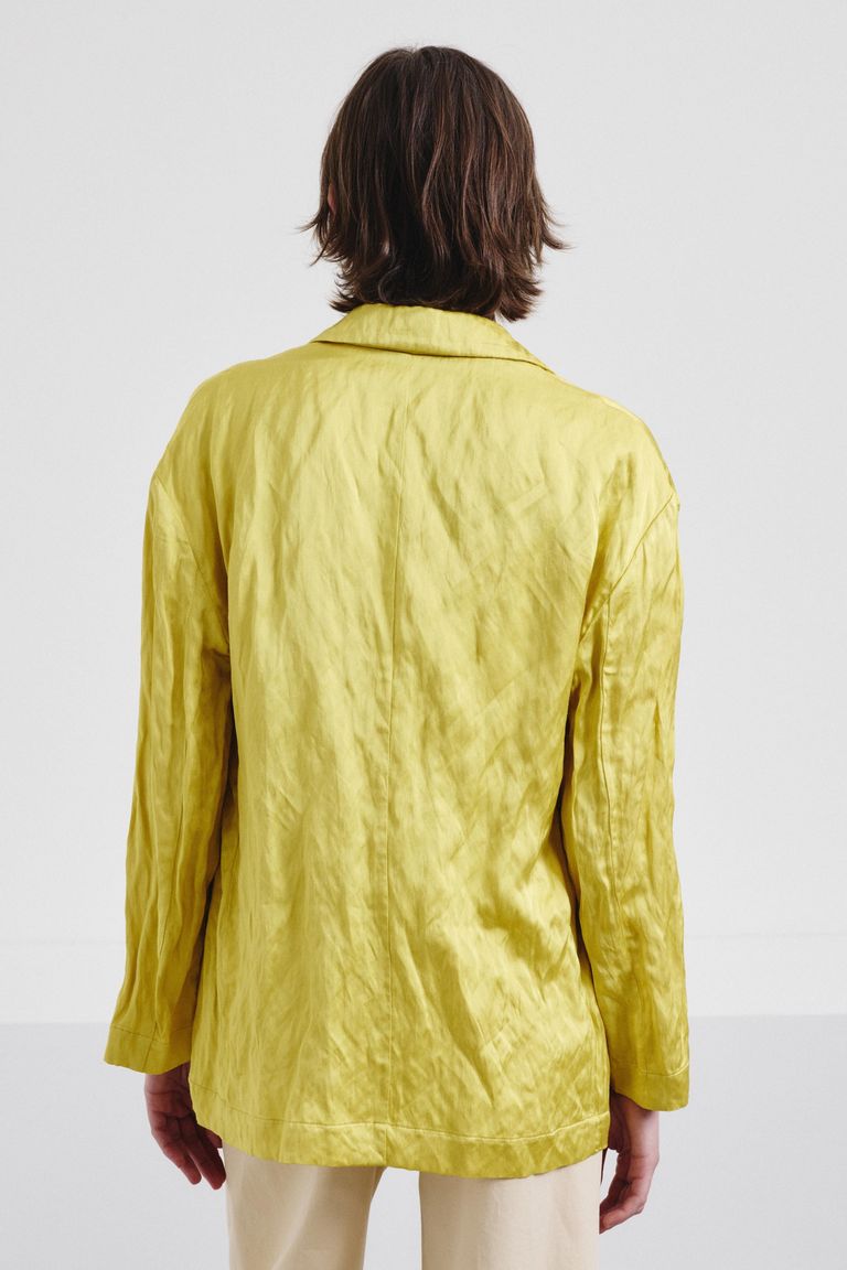 Giacca in raso di viscosa crinkled