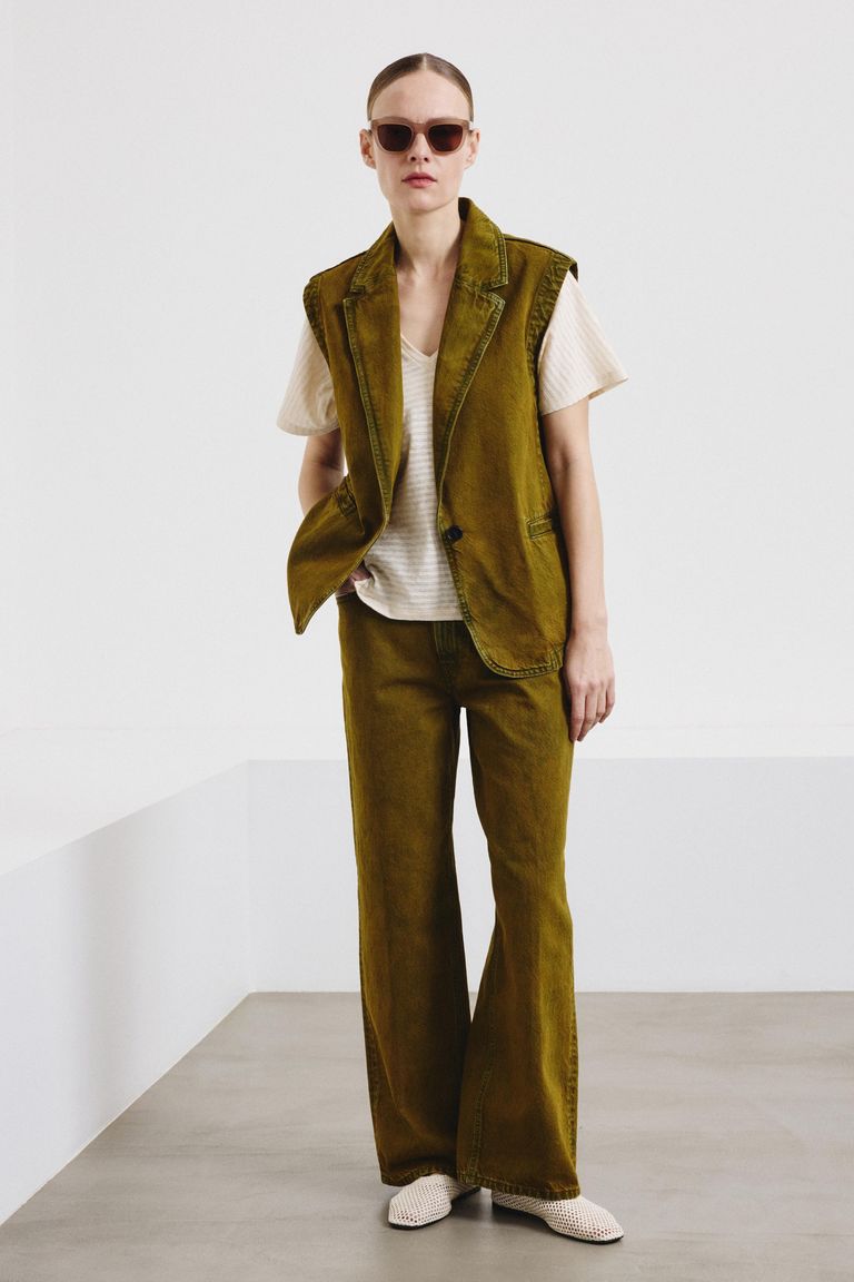 Pantalone loose in drill di cotone