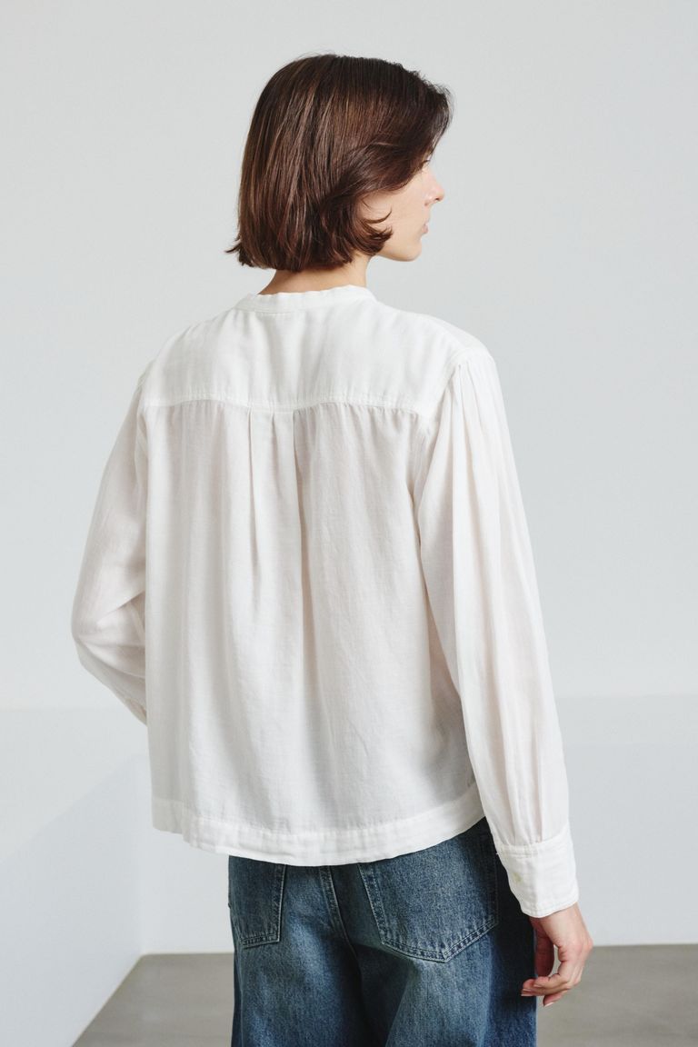 Structured gauze polo shirt