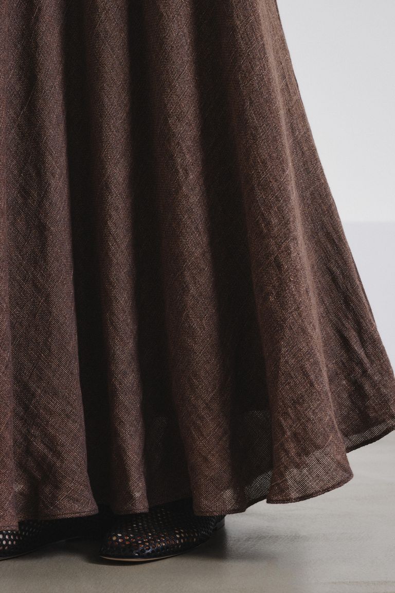 Linen and cotton gauze skirt